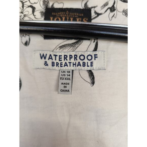 Black and White Stripe Joules Coast Waterproof Hooded Jacket - Picture 6 of 6